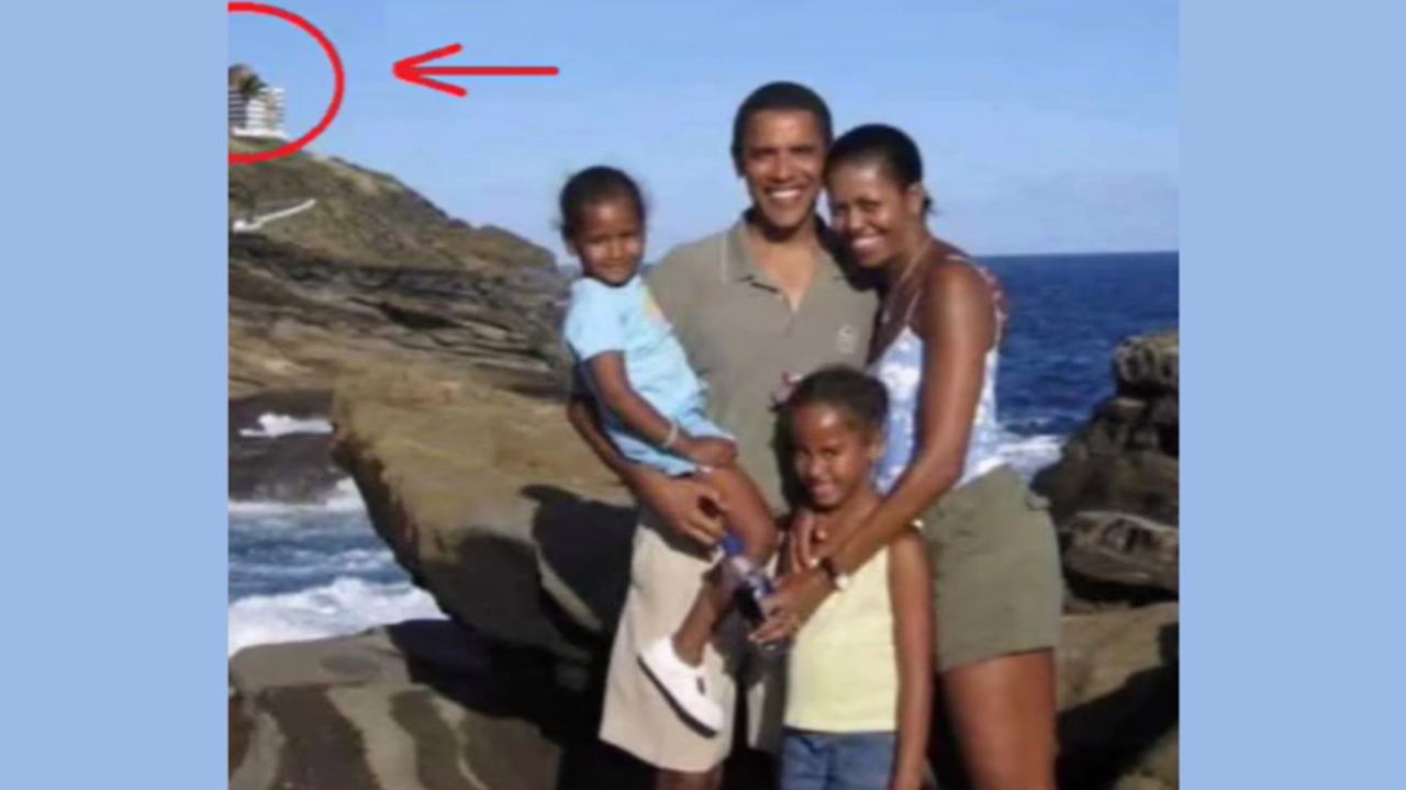 Was the Obama family photographed on Epstein Island?