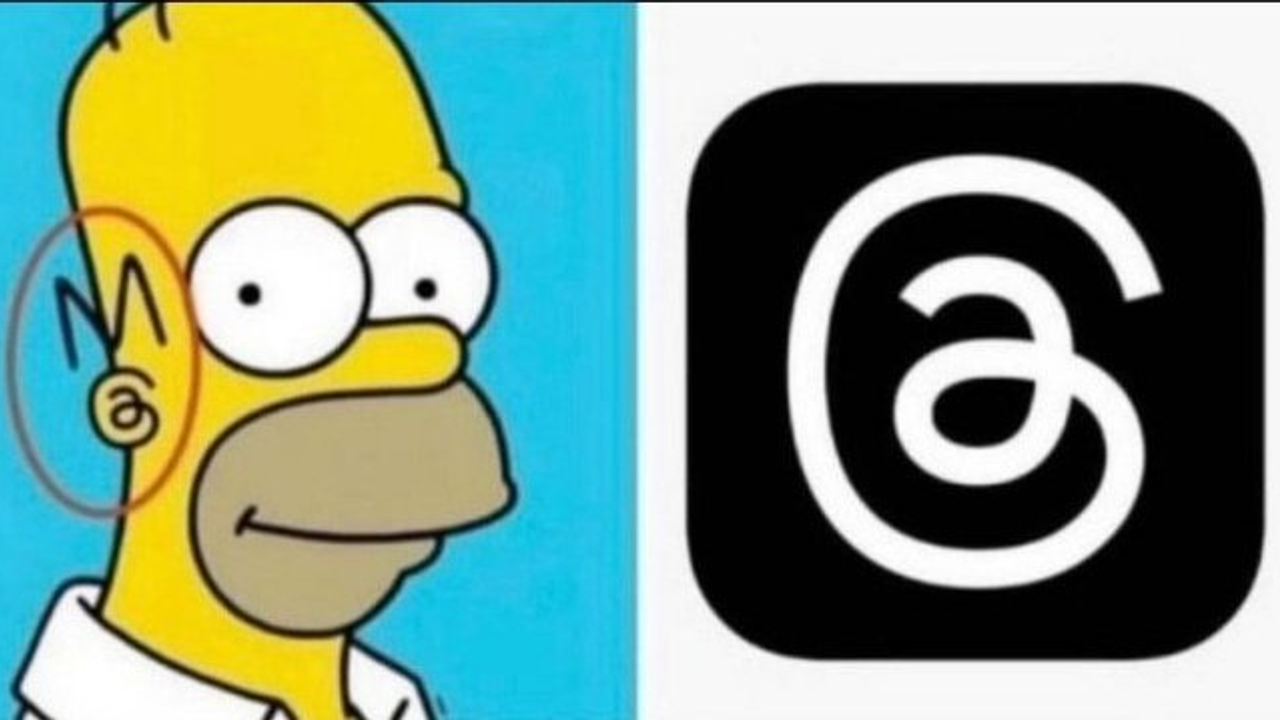 Is there any truth to the claim that Threads' logo was inspired by a character from The Simpsons?