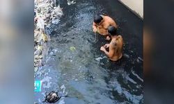 Disgusting sight: They entered the water full of garbage!