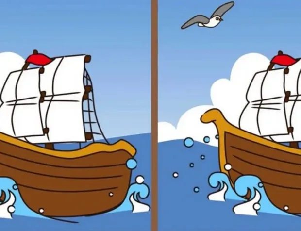 Only those with high IQ can see the 3 differences between two ships floating at sea!