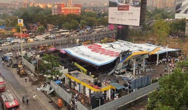 Giant billboard toppled!