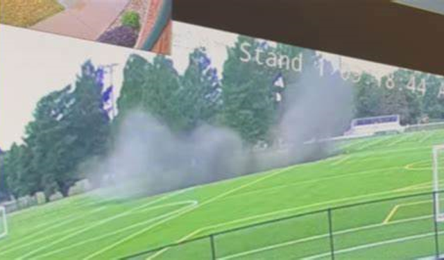 Surveillance video shows moment when 100-foot-wide sinkhole swallows Alton, Illinois soccer field