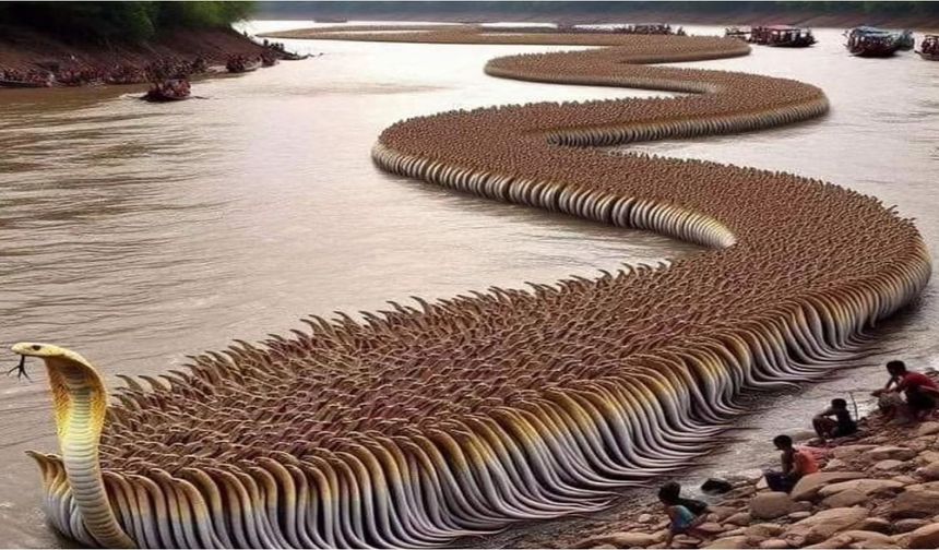 Is it true that the image shows the migration of snakes?