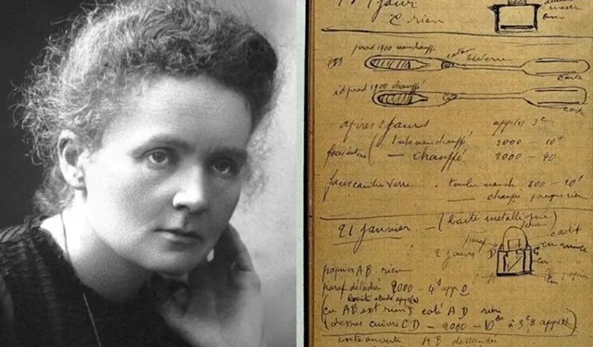 Marie Curie commemorated with laboratory notebook